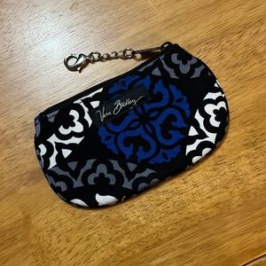 Vera Bradley Clip Zip ID Case Canterberry Cobalt Blue